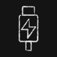 Icon thunderbolt. Computer components elements. Icon in chalk style. vector