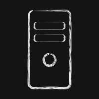 Icon system block. Computer components elements. Icon in chalk style. vector