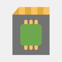 Icon memory card. Computer components elements. Icon in flat style. vector