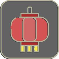 Icon lantern. Buddhism and vesak elements. Icon in embossed style. vector