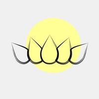 Icon lotus. Buddhism and vesak elements. Icon in color spot style. vector