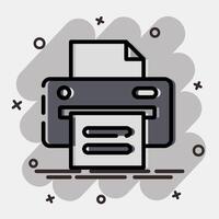 Icon printer. Computer components elements. Icon in comic style. vector