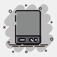 Icon external hard drive. Computer components elements. Icon in comic style. vector