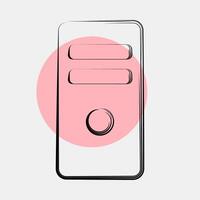 Icon system block. Computer components elements. Icon in color spot style. vector