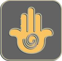 Icon hamsa. Buddhism and vesak elements. Icon in embossed style. vector