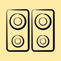 Icon music device. Computer components elements. Icon in hand drawn style. vector