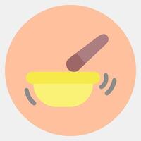 Icon singing bowl. Buddhism and vesak elements. Icon in color mate style. vector