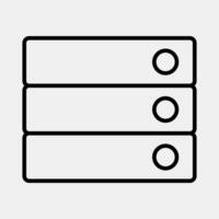 Icon database. Computer components elements. Icon in line style. vector
