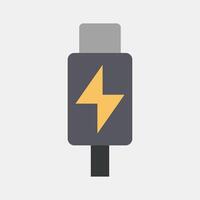 Icon thunderbolt. Computer components elements. Icon in flat style. vector