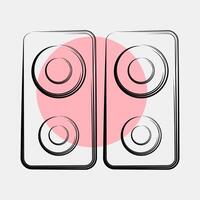 Icon music device. Computer components elements. Icon in color spot style. vector