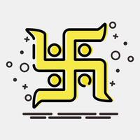 Icon swastika. Buddhism and vesak elements. Icon in MBE style. vector
