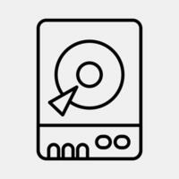 Icon hdd. Computer components elements. Icon in line style. vector