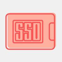Icon ssd. Computer components elements. Icon in two tone style. vector
