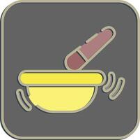 Icon singing bowl. Buddhism and vesak elements. Icon in embossed style. vector