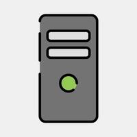 Icon system block. Computer components elements. Icon in filled line style. vector