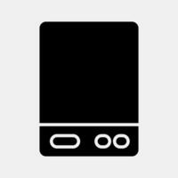 Icon external hard drive. Computer components elements. Icon in glyph style. vector