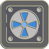 Icon cooling fan. Computer components elements. Icon in embossed style. vector