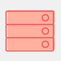 Icon database. Computer components elements. Icon in two tone style. vector
