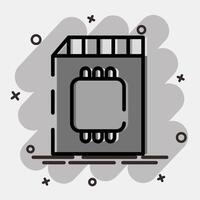 Icon memory card. Computer components elements. Icon in comic style. vector
