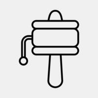 Icon buddhist rattle. Buddhism and vesak elements. Icon in line style. vector
