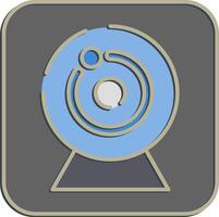 Icon camera. Computer components elements. Icon in embossed style. vector