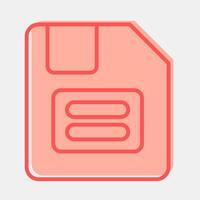 Icon floppy disk. Computer components elements. Icon in two tone style. vector