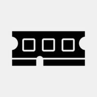 Icon ram. Computer components elements. Icon in glyph style. vector