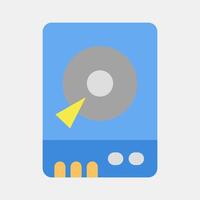 Icon hdd. Computer components elements. Icon in flat style. vector