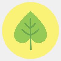 Icon leaf. Buddhism and vesak elements. Icon in color mate style. vector