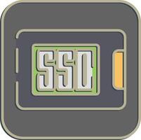 Icon ssd. Computer components elements. Icon in embossed style. vector