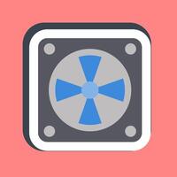 Sticker cooling fan. Computer components elements. vector