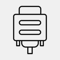 Icon vga. Computer components elements. Icon in line style. vector