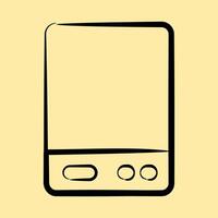 Icon external hard drive. Computer components elements. Icon in hand drawn style. vector