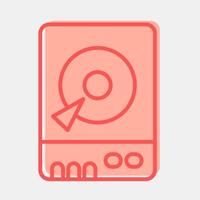 Icon hdd. Computer components elements. Icon in two tone style. vector