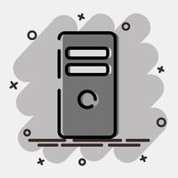 Icon system block. Computer components elements. Icon in comic style. vector