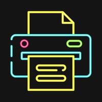 Icon printer. Computer components elements. Icon in neon style. vector