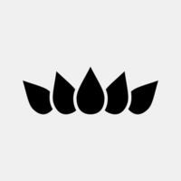 Icon lotus. Buddhism and vesak elements. Icon in glyph style. vector