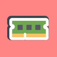 Sticker ram. Computer components elements. vector