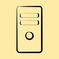Icon system block. Computer components elements. Icon in hand drawn style. vector