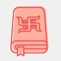 Icon holy book. Buddhism and vesak elements. Icon in two tone style. vector