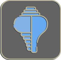 Icon conch shell. Buddhism and vesak elements. Icon in embossed style. vector