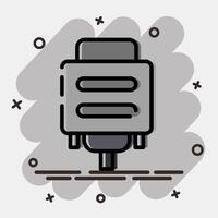 Icon vga. Computer components elements. Icon in comic style. vector