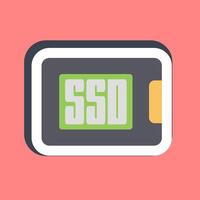 Sticker ssd. Computer components elements. vector