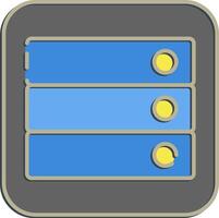 Icon database. Computer components elements. Icon in embossed style. vector