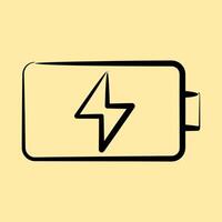 Icon battery. Computer components elements. Icon in hand drawn style. vector