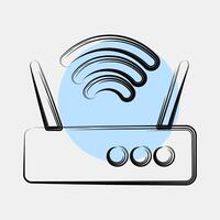 Icon router. Computer components elements. Icon in color spot style. vector