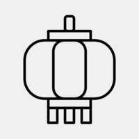 Icon lantern. Buddhism and vesak elements. Icon in line style. vector