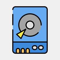 Icon hdd. Computer components elements. Icon in filled line style. vector