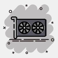 Icon graphics. Computer components elements. Icon in comic style. vector