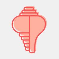 Icon conch shell. Buddhism and vesak elements. Icon in two tone style. vector